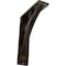 Ekena Millwork Galveston Wrought Iron Bracket, (Triple center brace), Antiqued Brass 2"W x 5 1/2"D x 8"H BKTM02X05X08TGLABS - alternate 1